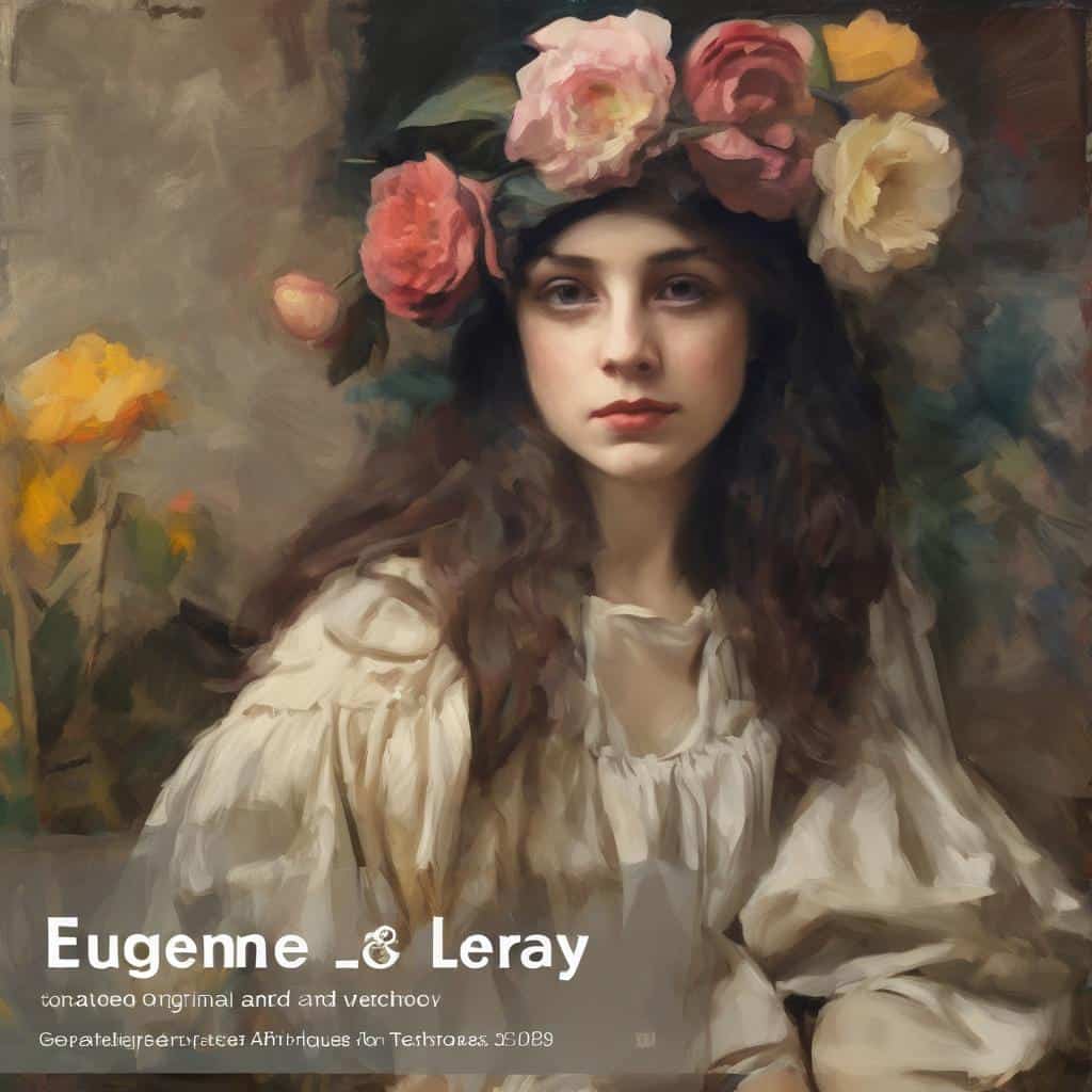 Πορτραίτο νεαρής γυναίκας με ανθισμένο στεφάνι, ελαιογραφία, δύναμη και ομορφιά της εικαστικής μορφής.