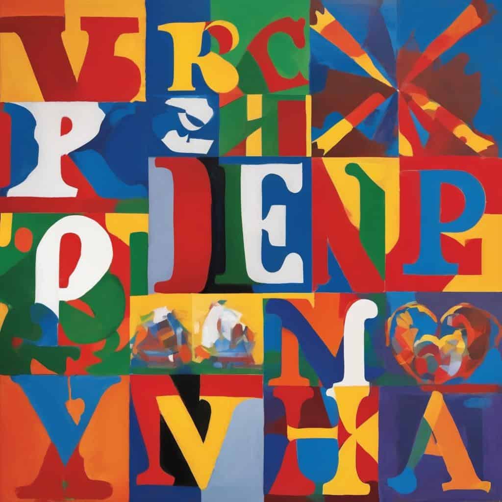 Ζωγραφική τέχνης, έντονα χρώματα και γεωμετρικά σχήματα, ελκυστική εικαστική μορφή, δυναμική δημιουργία, σύγχρονη τέχνη, καλλιτεχνική έκφραση.